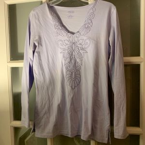 Talbots long sleeve light purple shirt